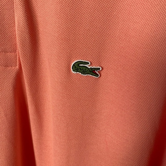 Lacoste Big and Tall 4X Coral Light Orange Classic Fit Short sleeve Polo - Picture 3 of 9